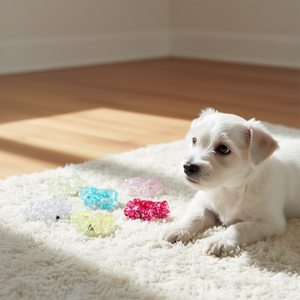 Fermaglio per capelli a forma di zampa di cucciolo di West Highland White Terrier, 8 cm, trasparente con stampa leopardata - Product Image 2