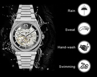 Montre à main personnalisée squelette mécanique étanche automatique avec logo de marque Montres pour hommes
