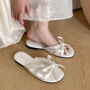 Nuevas sandalias planas elegantes francesas con lazo para mujer, suaves, para uso diario, al aire libre, fáciles de poner, combinables con vestidos. - Product Image 5