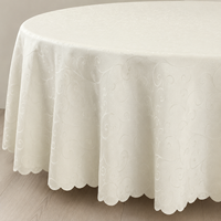 Nappe ovale LUYI rouge vif en polyester écologique de style américain avec jupe de table pour mariage, maison et restaurant