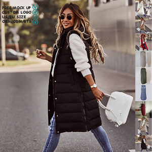 <span class=keywords><strong>Chaleco</strong></span> <span class=keywords><strong>Largo</strong></span> <span class=keywords><strong>Acolchado</strong></span> con Logotipo Personalizado para <span class=keywords><strong>Mujer</strong></span>, <span class=keywords><strong>Chaleco</strong></span> <span class=keywords><strong>Acolchado</strong></span> con Capucha y Cremallera, Chaqueta sin Mangas con Bolsillos para Otoño e Invierno - Product Image 1