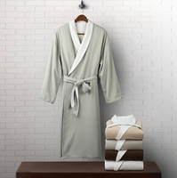 Peignoir de bain en gabardine double couche de qualité supérieure pour hôtel 5 étoiles, broderie personnalisée du logo, col châle