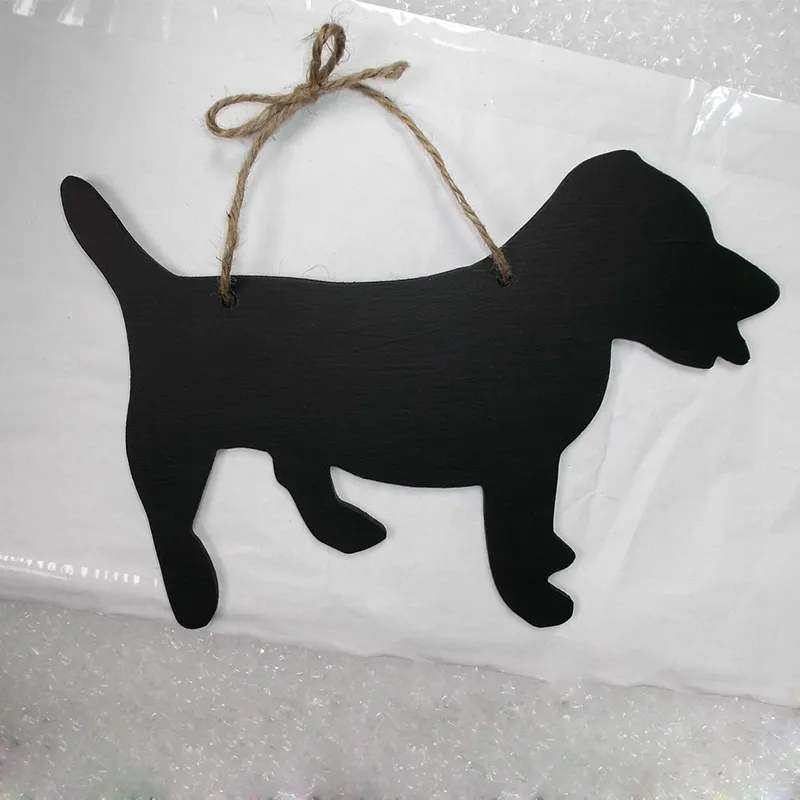 Красивая черная доска в форме животного из сланца/стираемая доска для мелка/доска для заметок-собака
