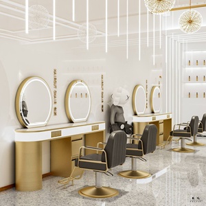 Nouveau miroir de beauté table salon de beauté miroir dédié salon de coiffure multifonctionnel avec armoire miroir de coiffure en gros - Product Image 4
