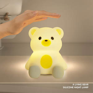 Lámpara Nocturna de Silicona con Forma de Oso TAIKOO, Lámpara Táctil Recargable con Luz Cálida, Lámpara de <span class=keywords><strong>Noche</strong></span> de Silicona para Mesa de <span class=keywords><strong>Noche</strong></span> - Product Image 3