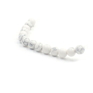 Filo di Perle Sfuse all'Ingrosso in <span class=keywords><strong>Pietra</strong></span> Naturale <span class=keywords><strong>Howlite</strong></span> Bianca per Creazione di Gioielli MS002 - Product Image 5