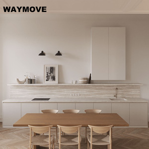 Waymove Contemporary tủ bếp sang trọng hiện đại rắn gỗ thiết kế đá cẩm thạch Countertop vòi bản lề ngăn kéo giỏ bồn rửa - Product Image 2
