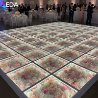 Panneau de fleurs LEDA, décoration de scène de mariage, verre trempé LED, piste de danse magnétique pour la décoration de fête de mariage