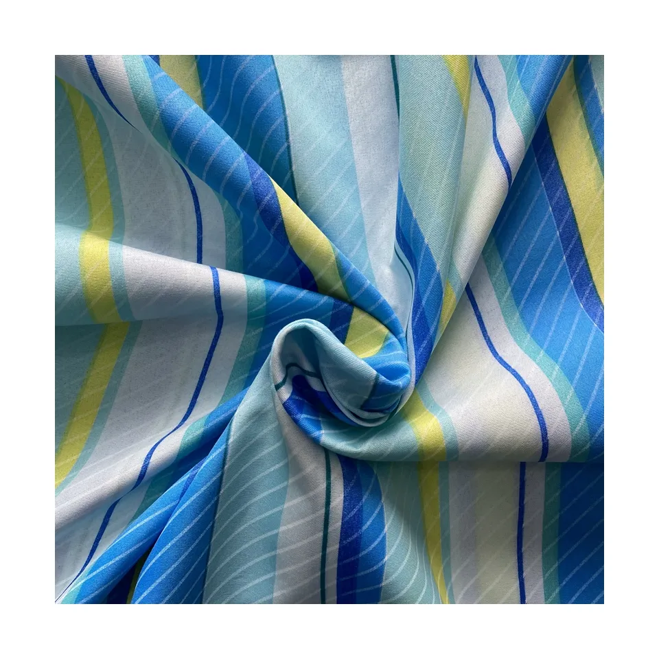 Tissu en microfibre imprimé 100% polyester pour lit, motif de ligne personnalisé