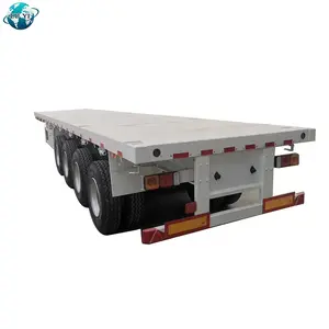 Low Price High Quality Flatbed Container Semi Trailer Trucks 3 Axle