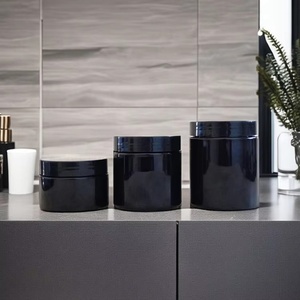 Tarros de Plástico PET Vacíos de 50ml, 60ml, 80ml, 100ml, 120ml, 150ml, 200ml, 250ml y 500ml con Tapas Negras para Exfoliante Corporal y Bálsamo Capilar (Personalizables) - Product Image 1