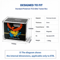 Nouvelle Boîte de Présentation Rigide ETB avec Couvercle Magnétique pour Cartes Pokémon – Étui en Acrylique pour Boîte Dresseur d'Élite