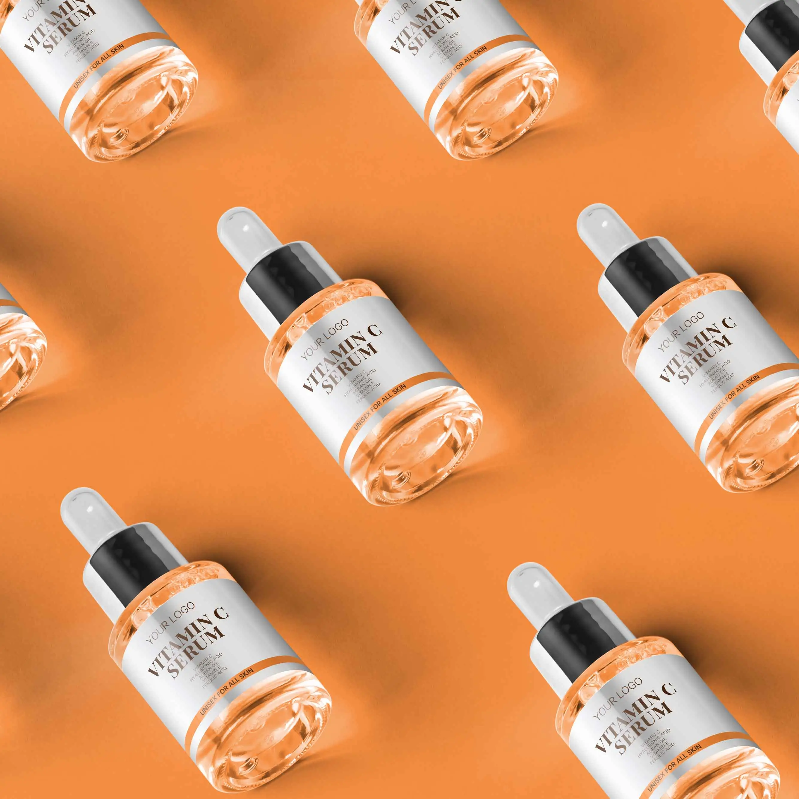 Kustomisasi Serum Vitamin C pemutih Pencerah Pelembab asam Niacinamide wajah Label pribadi organik untuk wajah