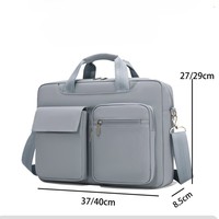 Nueva Bolsa para Portátil Hecha de Tela Oxford, Múltiples Bolsillos, Gran Capacidad, Correa para el Hombro, Maletín Unisex