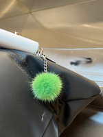 Pendentif en vraie fourrure de vison, boule douce, mini breloque pour sac, accessoires pour téléphone portable, porte-clés de voiture, chaîne simple, unisexe