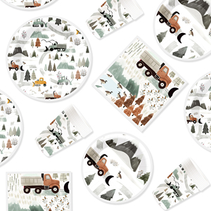 DAMAI - Juego de Vajilla Desechable con Temática de Construcción para Fiestas de Cumpleaños, Platos de Papel con Diseño de Autos para Niños - Product Image 6