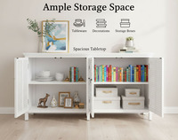 Meuble de rangement en bois à persiennes pour salon, taille personnalisée, vente en gros d'usine, conception OEM/ODM, buffet blanc à persiennes