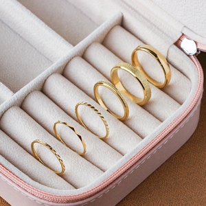 Non Tarnish Waterproof <strong>Jewelry</strong> Stackable Rings <strong>Stainless</strong> <strong>Steel</strong> <strong>Jewelry</strong> 18K Gold Plated Zircon Stacking Ring for Women YF2270 - Product Image 3