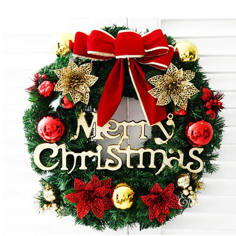Binblin Corona De Navidad Guirnaldas De Navidad Artificiales para Decoración De Árbol De Hogar Ventana Pared De Puerta 