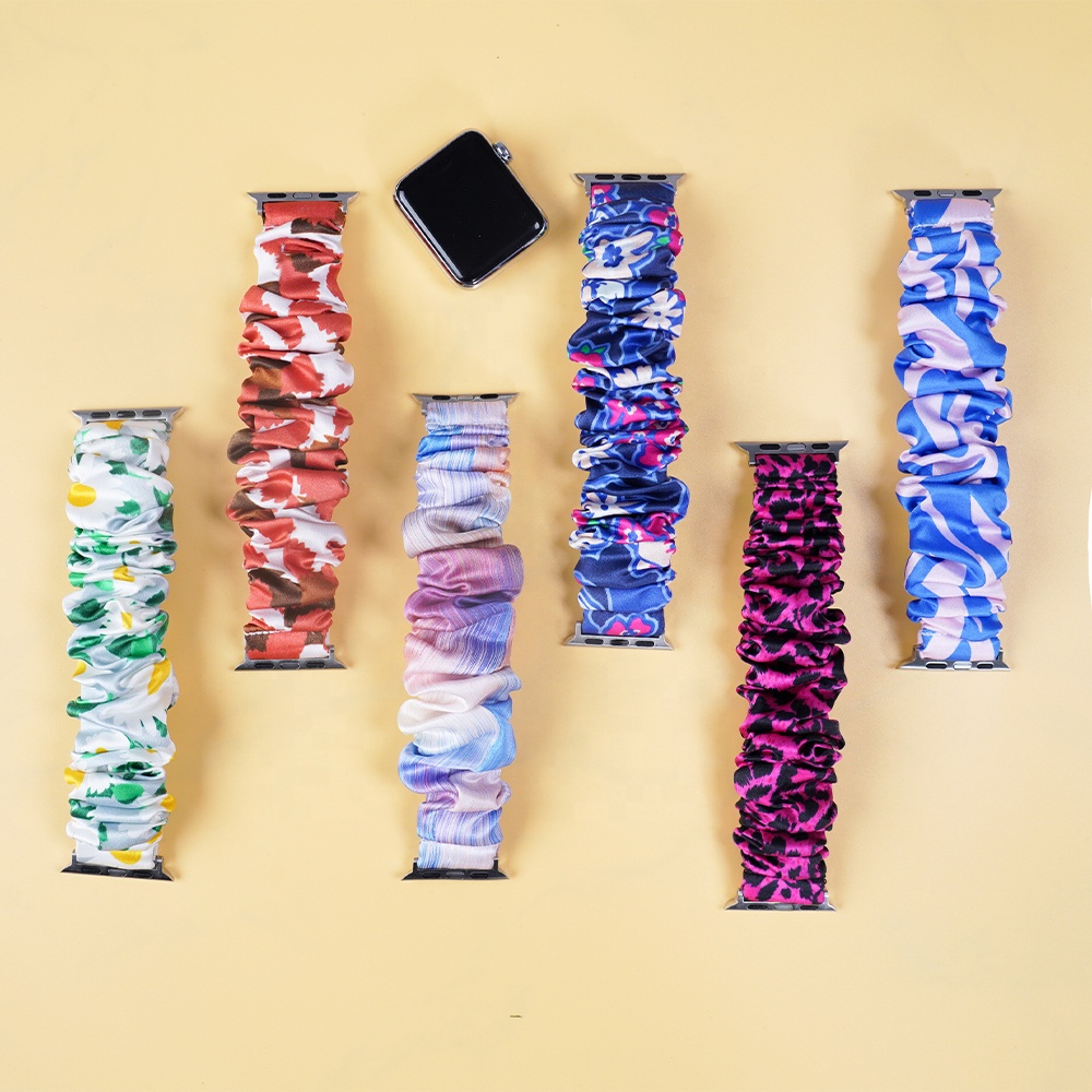Шелковые ремешки для женщин и девушек, сменный Шелковый ремешок, эластичный ремешок для наручных часов Apple Watch, Шелковый ремешок для наручных часов