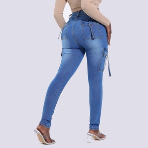 Jeans Casuales de Mujer de Alta Calidad Recién Llegados, Jeans Ajustados de Cintura Alta, Jeans Ajustados de Spandex con Lavado Ácido Vintage - Product Image 2