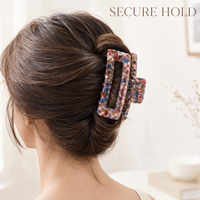 Pince à cheveux rectangulaire Ume personnalisée avec logo, 10,5 cm, en acétate coloré, forte tenue, vente en gros d'accessoires capillaires