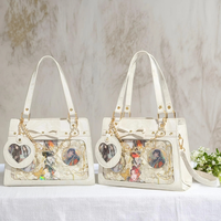 Sac fourre-tout zippé vert menthe grande capacité pour femme, idéal pour le travail, l'école, avec fenêtre de présentation pour collection de badges, personnalisable