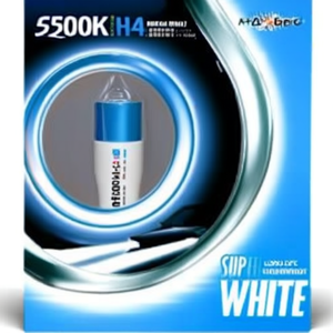 Ampoule bleue H4 55W pour remplacement de phare automobile, lot de 2, lumière blanche - Product Image 1