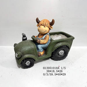 Nieuw Aankomst Tuinbeeld Magnesia Bloempot Hoogland Koe Beeldje Hars Ambachtelijke Koe <span class=keywords><strong>Planter</strong></span> Voor Buitentuin Decoratie - Product Image 1