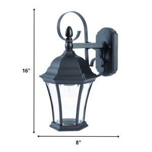 Luce da parete per esterni con lanterna appesa a braccio nero opaco HMS - Product Image 6