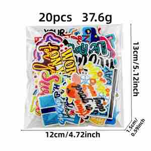 Parche termoadhesivo de moda con bordado de dibujos animados a color y palabras inspiradoras para ropa y bolsos - Product Image 2