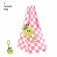 Sac de courses pliable personnalisé avec peluches réutilisables et porte-clés en peluche fruit de goyave