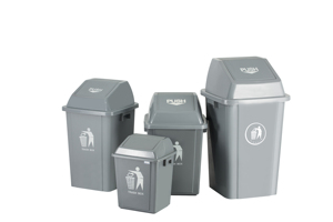 Bidone della Spazzatura in Plastica da 60 Litri con Coperchio Oscillante, Colorato, per Interni ed Esterni - Product Image 2