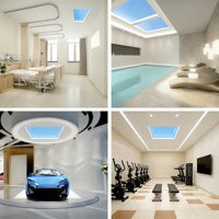 Panneau LED intelligent 50W, simulation de lumière du soleil bleue, ciel bleu, éclairage de plafond intelligent pour une éclairage naturelle et intérieure