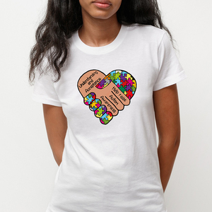 Apretón de manos Comprensión y aceptación Ayuda a aumentar la conciencia sobre el autismo Transferencia de impresión Apliques Impresiones Calcomanías para camisa Bolsa de almohada - Product Image 6