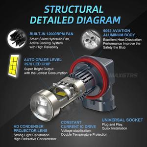 Phụ kiện xe hơi H1 <span class=keywords><strong>H3</strong></span> H4 H11 Led Đèn Pha 9005 m01r Mini ống kính máy chiếu 2500LM 25 Wát Đèn pha Bóng đèn cho xe IP68 không thấm nước - Product Image 2