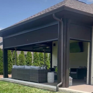 Pare-soleil à rouleau ignifugé de taille personnalisée Persienne pour pergola Pare-soleil extérieur <span class=keywords><strong>Ziptrak</strong></span> motorisé - Product Image 3