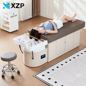 Nouveau design 2026 : Lit de <span class=keywords><strong>spa</strong></span> capillaire pour salon de coiffure avec casier, lit de massage et de shampoing pour thérapie à la vapeur capillaire - Product Image 1