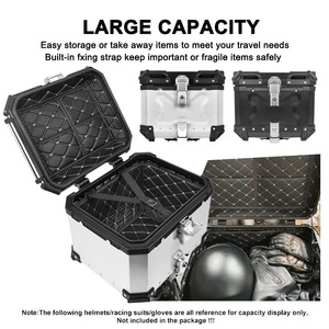 Bauletto Moto Nero 45L in Alluminio con Doppia Chiusura, Impermeabile, Antifurto, Staccabile, per Touring - Product Image 4