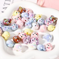 Pendentifs Perles en Acrylique UV Brillant Motif Tête d'Ours Mignon Certifiés AIGS CN pour Stylo ou Porte-clés