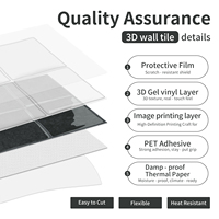 Carreaux adhésifs 3D en gel noir anthracite 1,2 mm résistants à la chaleur, auto-adhésifs, imperméables pour crédence de cuisine domestique