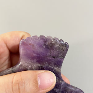 Gua Sha en Améthyste Naturelle en Gros et Masseur Facial Guasha pour les Rides, Accessoire de Mode et Pierre Précieuse - Product Image 5
