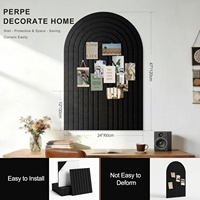 Lot de 6 tableaux d'affichage muraux auto-adhésifs en feutre noir PET, modulables et détachables, avec épingles