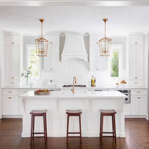 Modern Shaker Style Custom Shaker Kitchen Cabinets Complete Kitchen Set Lacquer Plywood Solid <b>Wood</b> Kitchen Cupboard for Villa - Product Image 3