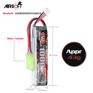 GNB GAONENG 1000MAH 2S 7.4V 30C 60C RC LiPo Batterij AirSoft Mini Tamiya Connector Nieuw uitgebracht Ondersteuning OEM Rebrand - Product Image 3