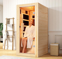 Sauna infrarouge personnalisé, best-seller, facile à assembler, pour 1 personne, faible EMF, 110V, en bois d'épinette, sauna sec