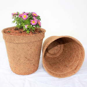 Eco2go Vietnam Wholesale Eco-Friendly Coir Flower Pots Biodegradable Planters for <b>Garden</b> Use Circular Design Not Coated - Product Image 1