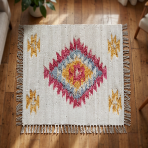 Tapis en laine fait main de haute qualité avec matériau en coton tissé pour la décoration de la maison, de la chambre, du salon, de la cuisine, de l'hôtel, Inde - Product Image 3