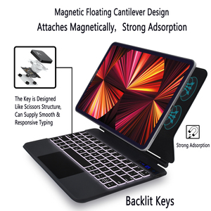 เคสคีย์บอร์ดแม่เหล็กแบบใหม่ รุ่น Hot Magic Keyboard Case สำหรับ Pro 11 2021 2020 2018 12.9 BT 3.0 พร้อมทัชแพด สำหรับ Air 4 - Product Image 4