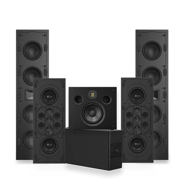 Professional Type Embedded Wooden Audio System - 2-channel, 5-way, 6.5-inch Home Theater Speakers, High Power